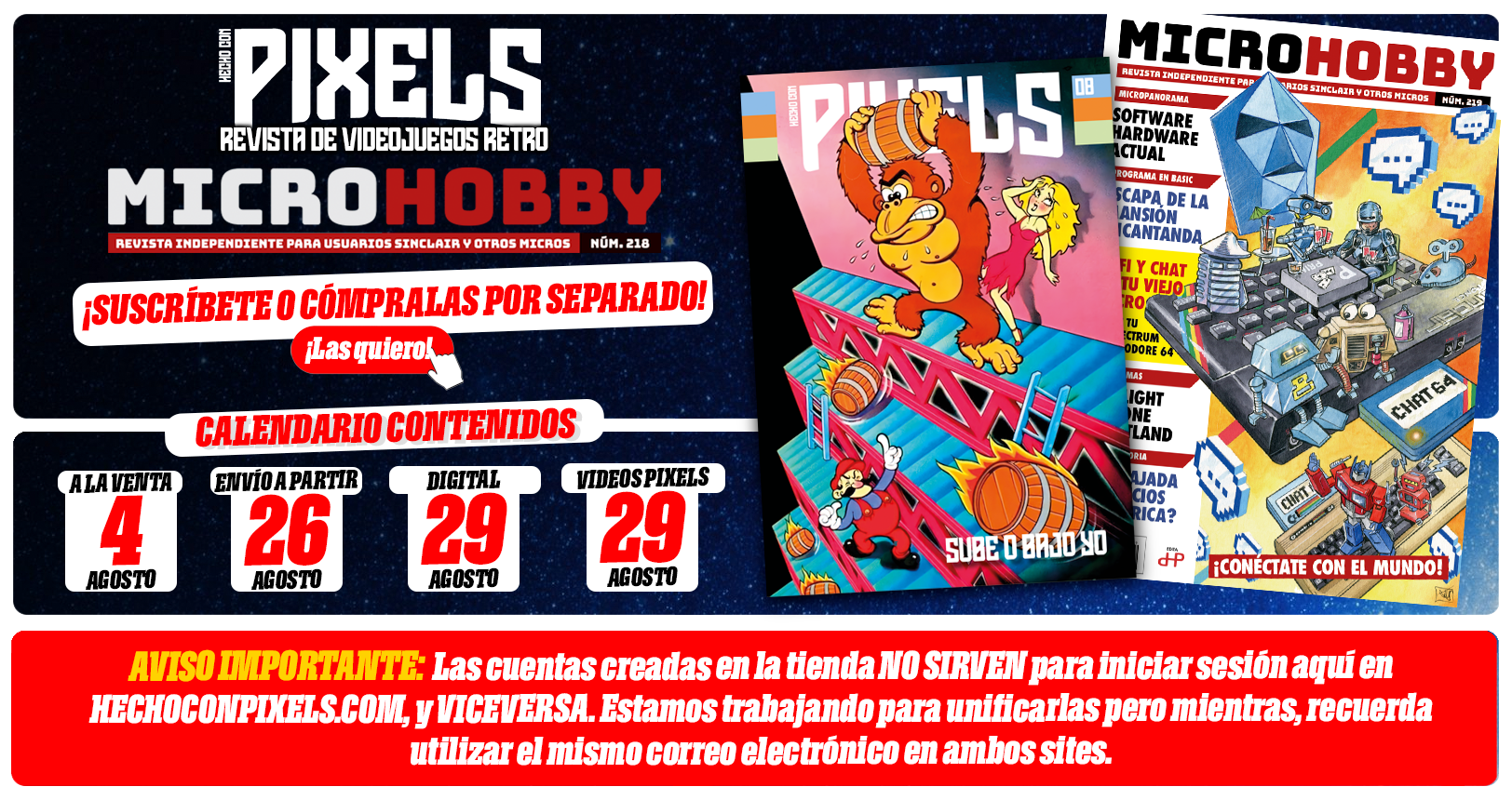 Banner compra Pixels nº8 y MH nº219.